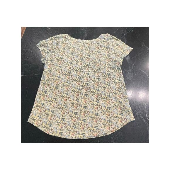 LOFT vintage soft floral cap sleeve tee Small 100% Cotton - Picture 2 of 8